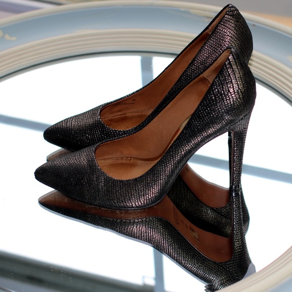 Coach Fawna Gunmetal Embossed Foil Snake Print - Picture 2 of 8